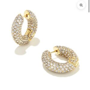KENDRA SCOTT | MIKKI PAVE HOOP EARRINGS GOLD WHITE CZ